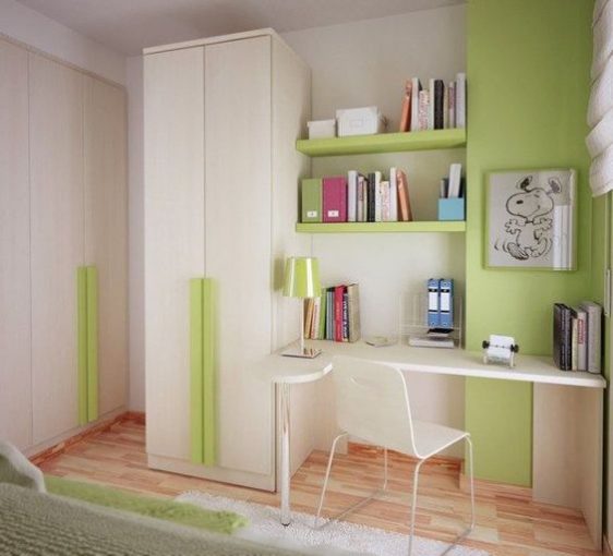mobilier-camera-copii-alb-cu-verde