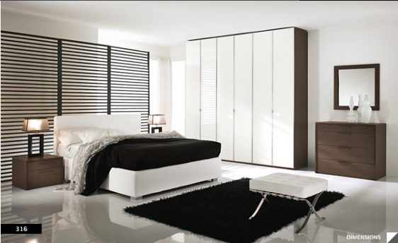 mobilier dormitor alb contrast ridicat
