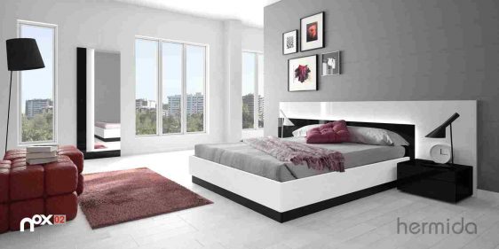 mobilier dormitor alb negru 4