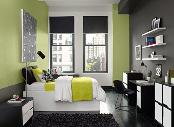 mobilier dormitor negru cu alb 2